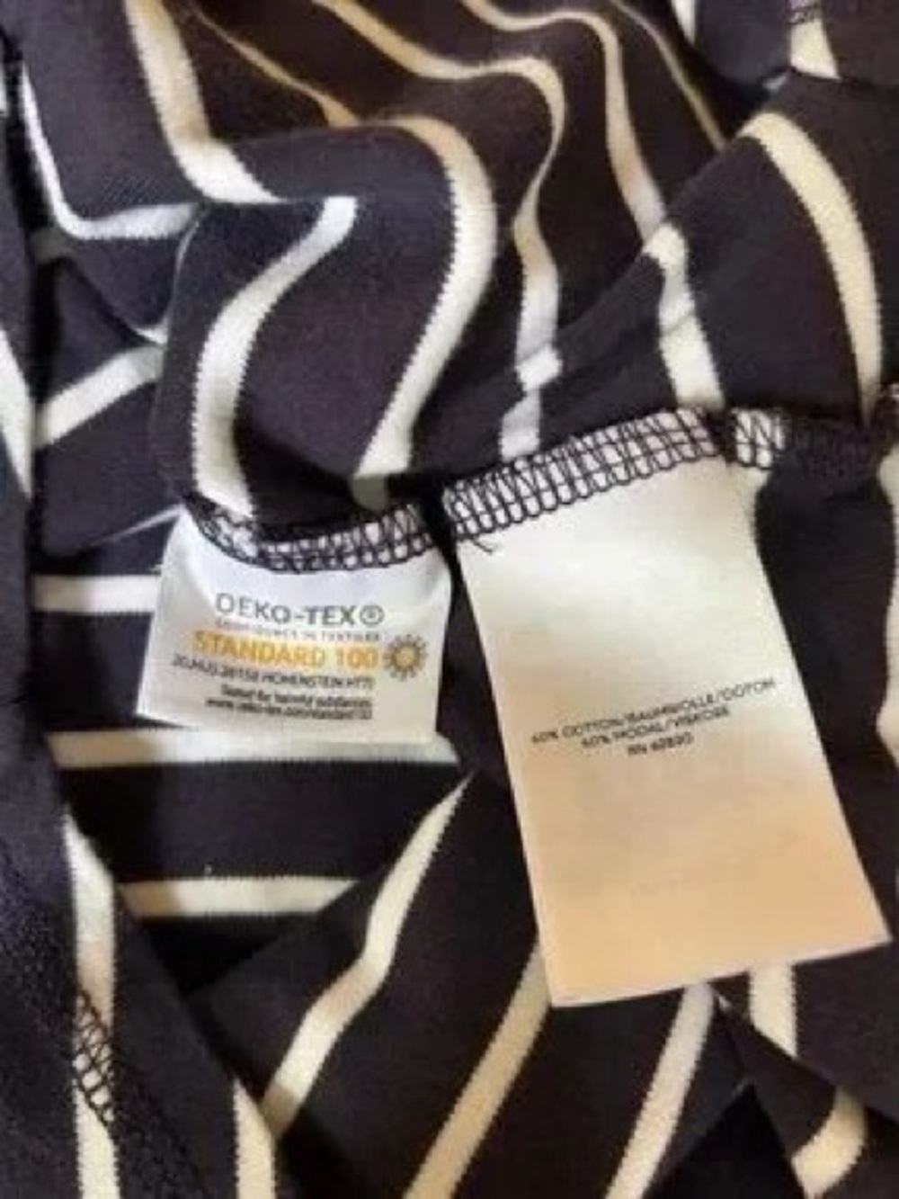 Black & White Striped Women's Tee - Picture 5 of 6